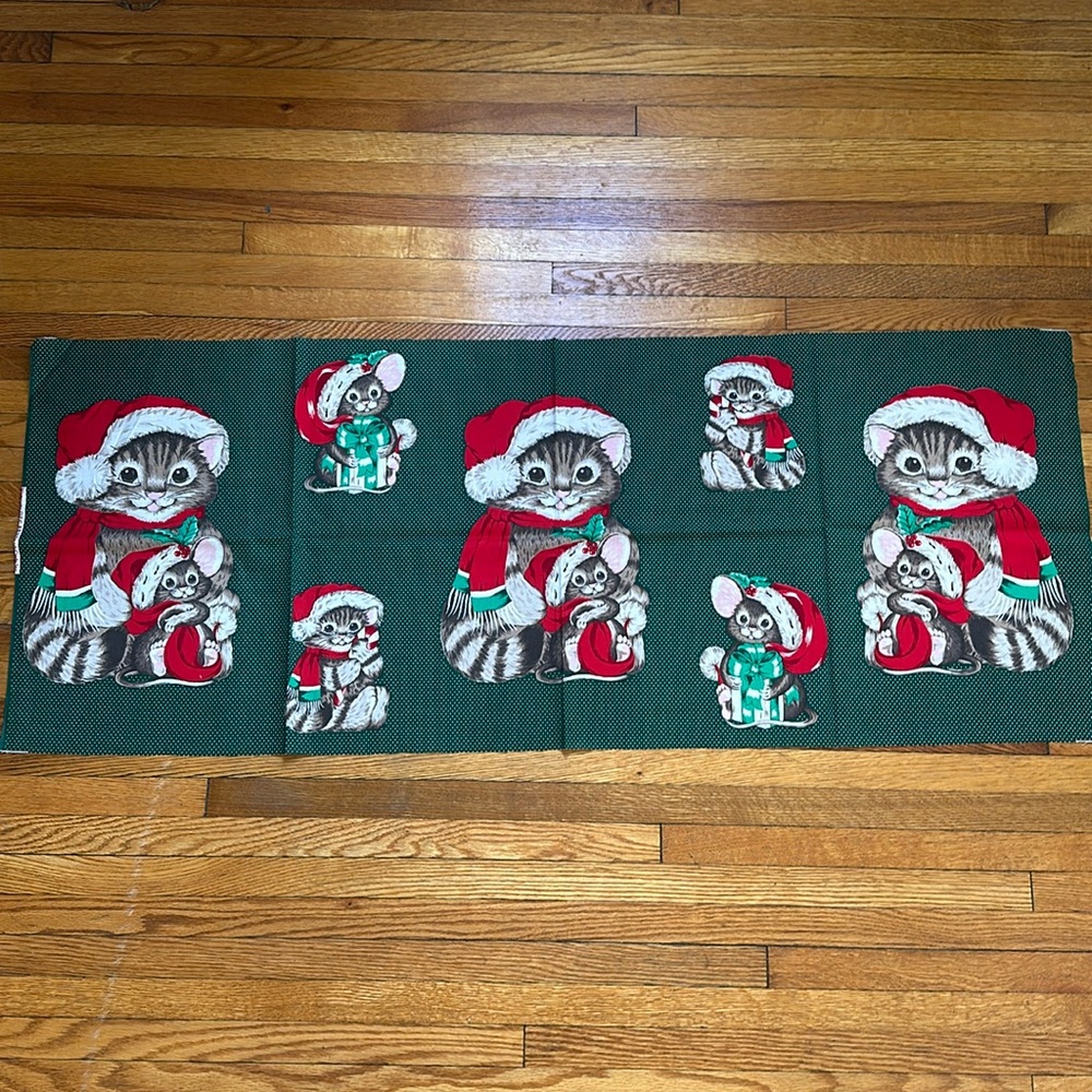 Cute Christmas craft fabric panel New